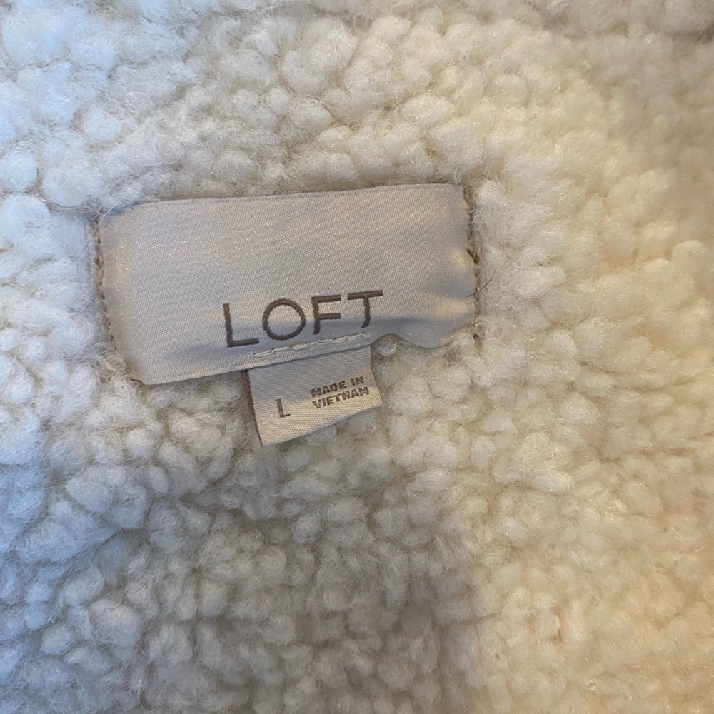 LOFT Cream Shearling Jacket - Picture 4 of 4
